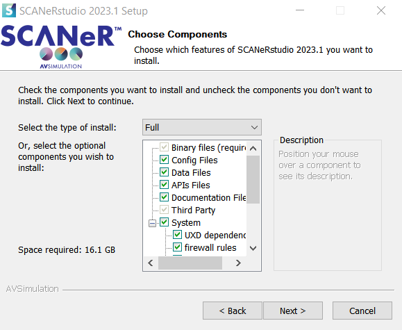 Installer: Choose Components